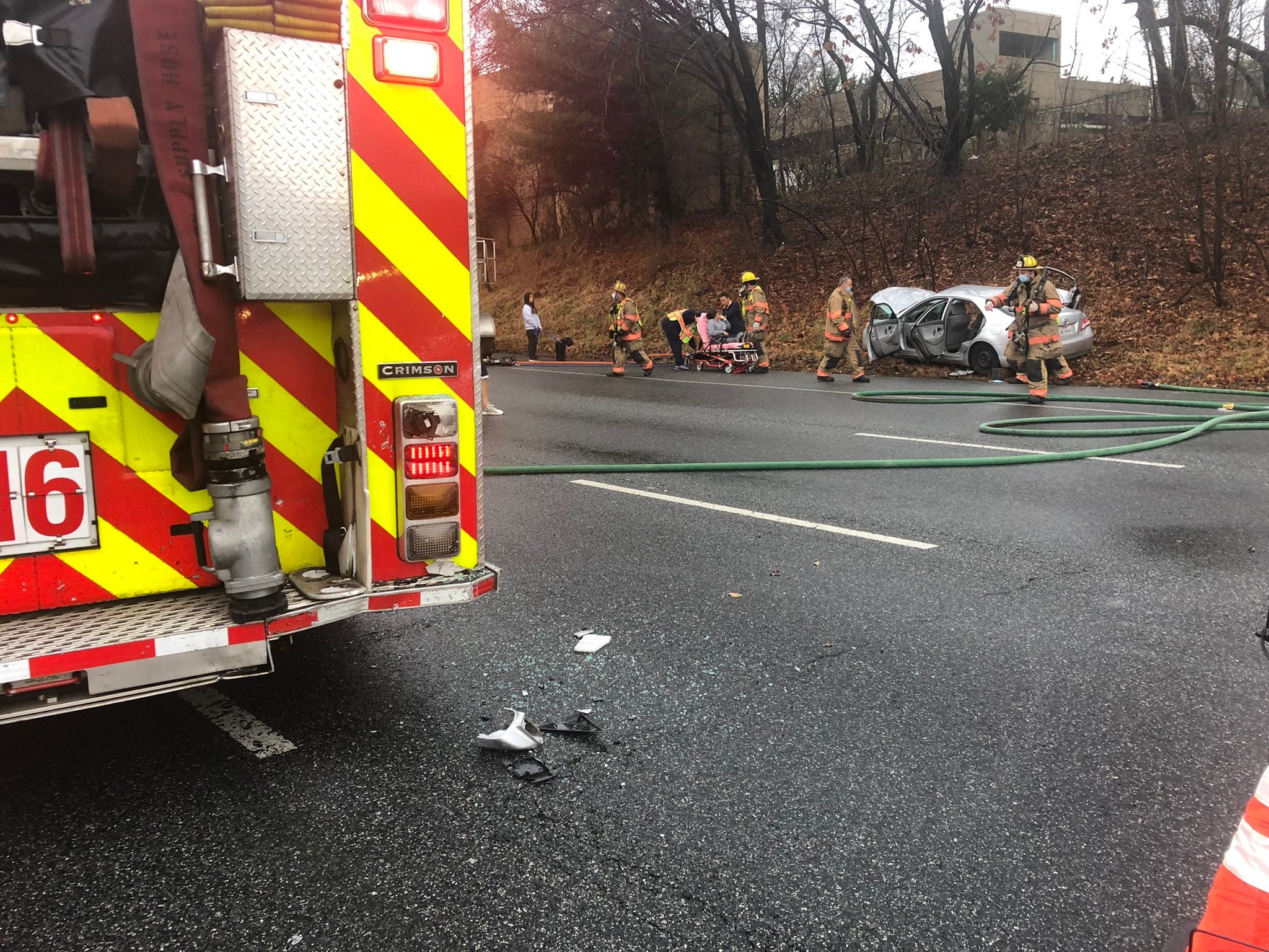 MCFRS fire engine (PE716) struck on I-495